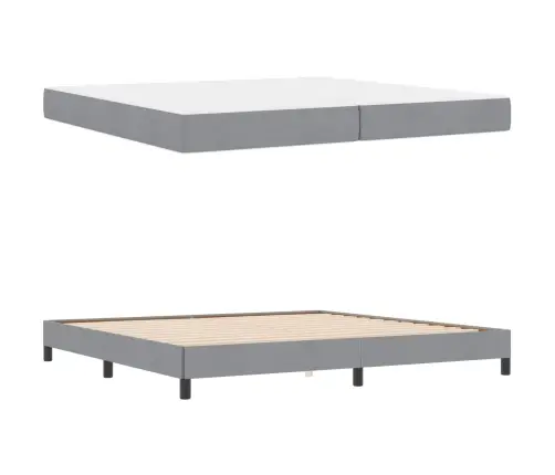 Kastītes Atsperu Gulta Gaiši Pelēka 200 X 200 Cm Audums Vidaxl