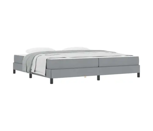 Kastītes Atsperu Gulta Gaiši Pelēka 200 X 200 Cm Audums Vidaxl