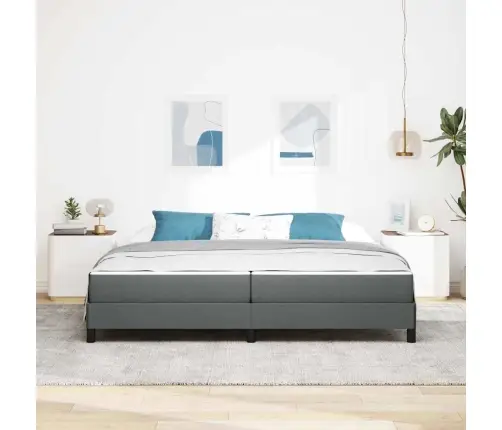 Kiemas Lova Su Čiužiniu Tamsiai Pilka 200 X 200 Cm Audinys