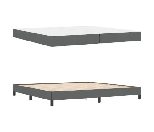 Kiemas Lova Su Čiužiniu Tamsiai Pilka 200 X 200 Cm Audinys