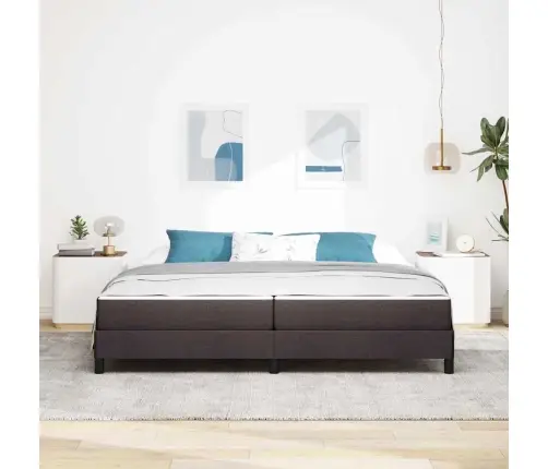 Kastītes Atsperu Gulta Tumši Brūna 200 X 200 Cm Audums Vidaxl