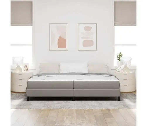 Kiemas Lova Su Čiužiniu Taupe 200 X 200 Cm Audinys