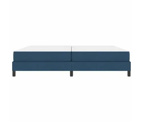 Kastītes Atsperu Gulta Ar Matraci Zila 200 X 200 Cm Audums Vidaxl