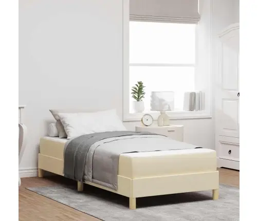 Kiemas Lova Su Čiužiniu Kreminė 80 X 200 Cm Audinys