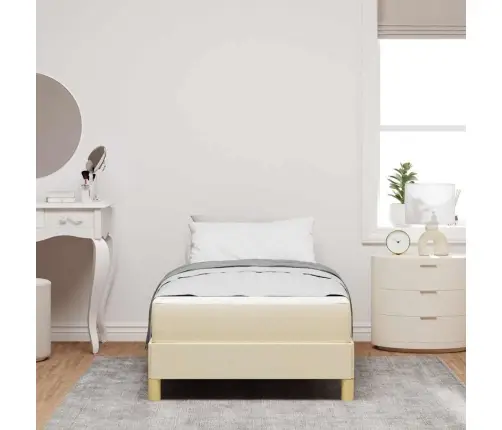 Kastītes Atsperu Gulta Krēmkrāsas Un Brūna 90 X 190 Cm Vidaxl