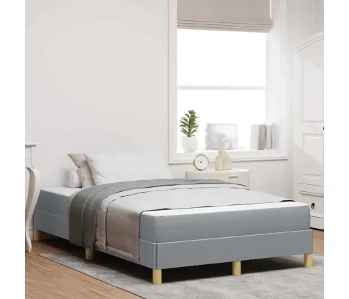 Kastītes Atsperu Gulta Gaiši Pelēks Un Brūns 120 X 200 Cm Vidaxl