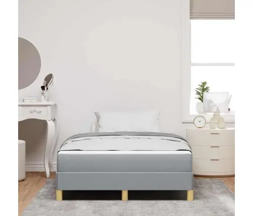 Kastītes Atsperu Gulta Gaiši Pelēks Un Brūns 120 X 200 Cm Vidaxl