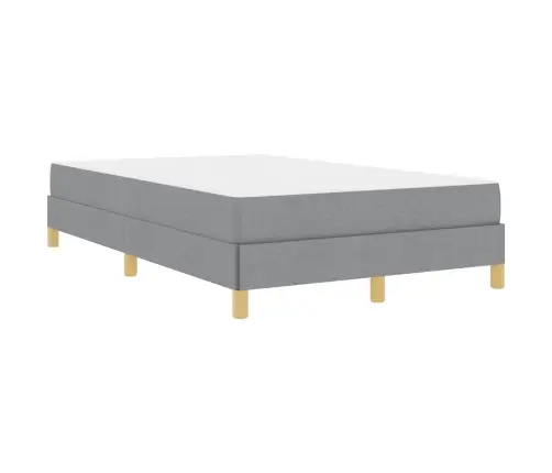 Kastītes Atsperu Gulta Gaiši Pelēks Un Brūns 120 X 200 Cm Vidaxl