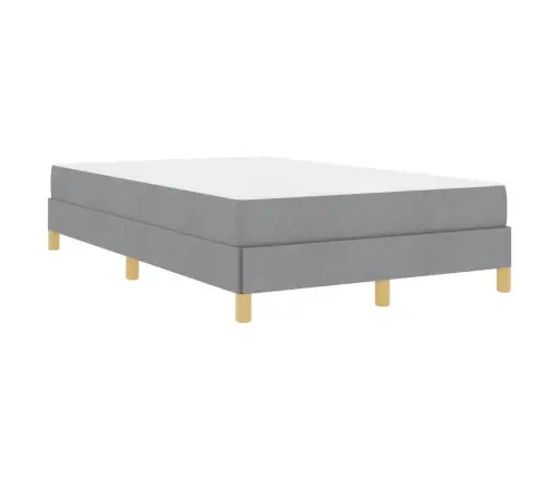 Kastītes Atsperu Gulta Gaiši Pelēks Un Brūns 120 X 200 Cm Vidaxl