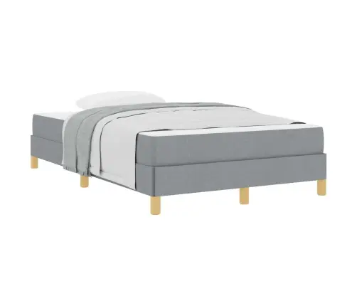 Kastītes Atsperu Gulta Gaiši Pelēks Un Brūns 120 X 200 Cm Vidaxl