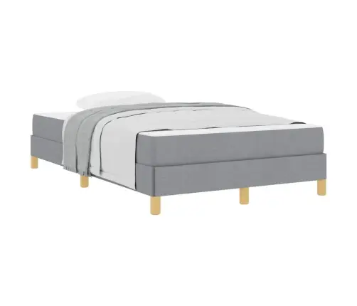 Kastītes Atsperu Gulta Gaiši Pelēks Un Brūns 120 X 200 Cm Vidaxl