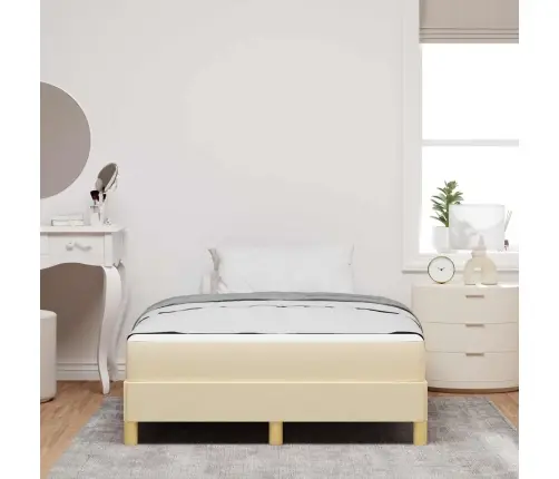 Kastītes Atsperu Gulta Krēmkrāsas Un Brūna 120 X 200 Cm Vidaxl