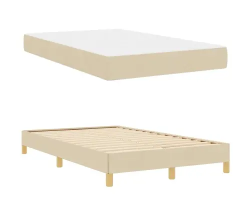 Kiemas Lova Su Čiužiniu Kreminė 120 X 200 Cm Audinys