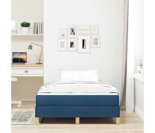 Kastītes Atsperu Gulta Zila Un Brūna 120 X 200 Cm Vidaxl