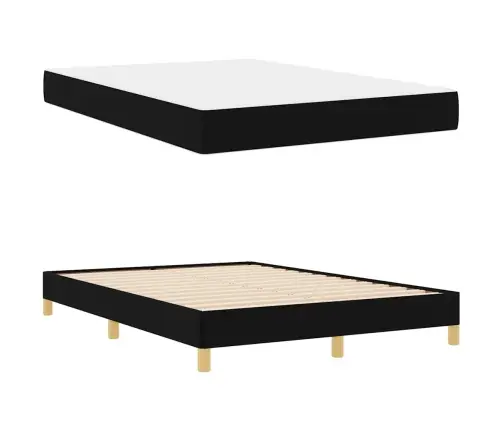 Kastītes Atsperu Gulta Melns Un Brūns 140 X 190 Cm Vidaxl