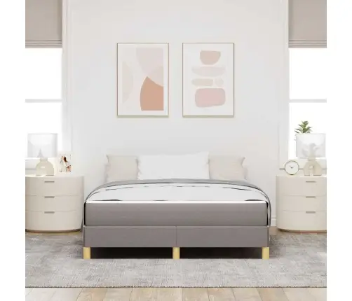 Kastītes Atsperu Gulta Pelēkbrūns Un Brūns 140 X 190 Cm Vidaxl