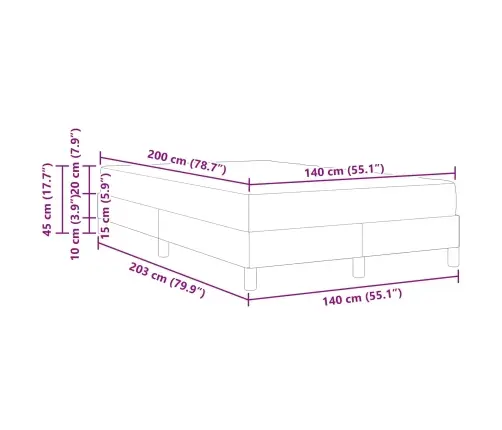 Kiemas Lova Su Čiužiniu Kreminė 140 X 200 Cm Audinys