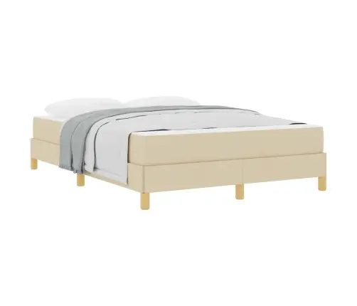 Kastītes Atsperu Gulta Krēmkrāsas Un Brūna 160 X 200 Cm Vidaxl