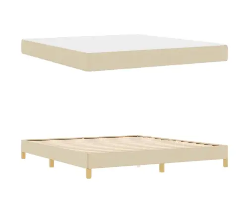 Kiemas Lova Su Čiužiniu Kreminė 180 X 200 Cm Audinys