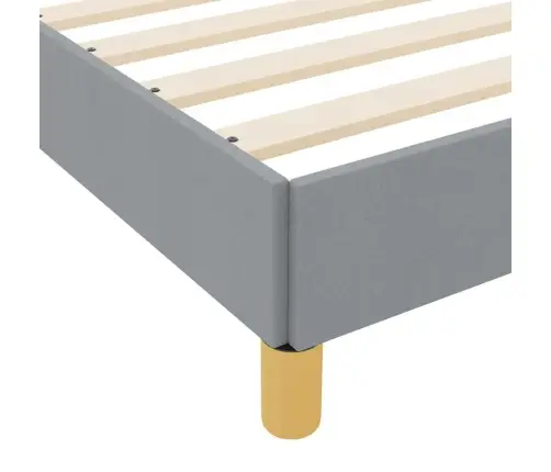 Kiemas Lova Su Čiužiniu Šviesiai Pilka 200 X 200 Cm Audinys