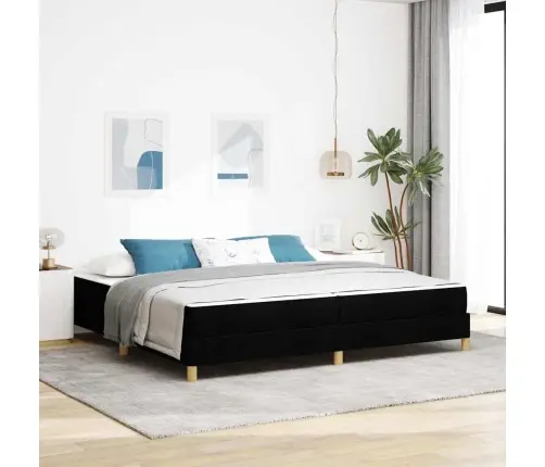 Kiemas Lova Su Čiužiniu Juoda 200 X 200 Cm Audinys