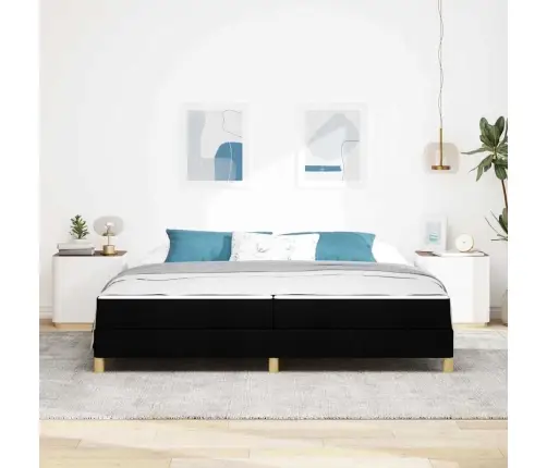 Kiemas Lova Su Čiužiniu Juoda 200 X 200 Cm Audinys