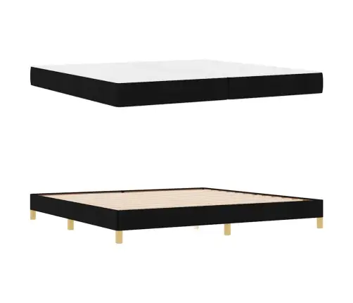 Kiemas Lova Su Čiužiniu Juoda 200 X 200 Cm Audinys