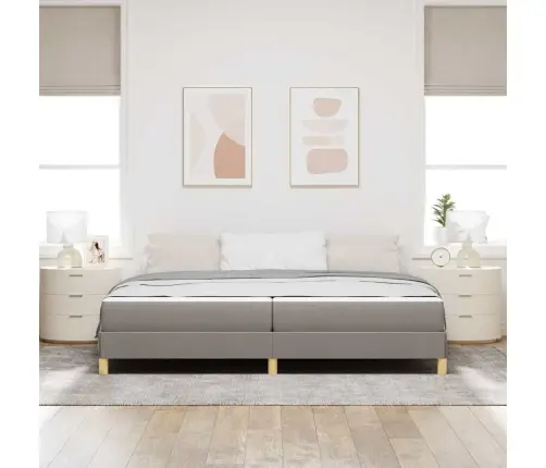 Kiemas Lova Su Čiužiniu Taupe 200 X 200 Cm Audinys