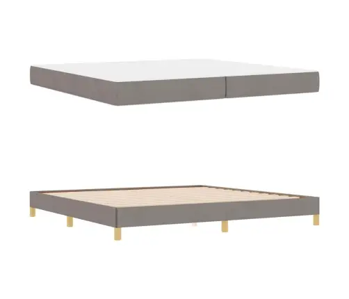 Kiemas Lova Su Čiužiniu Taupe 200 X 200 Cm Audinys