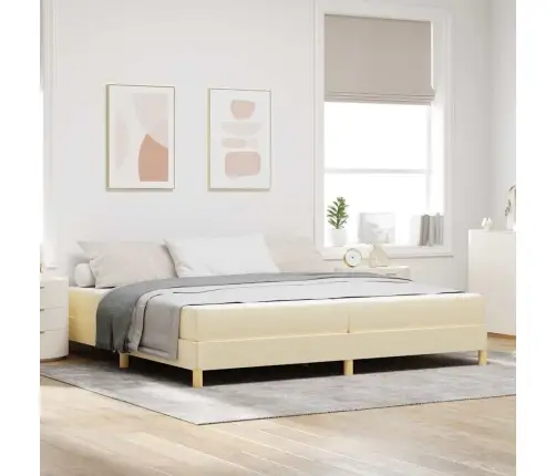 Kastītes Atsperu Gulta Krēmkrāsas Un Brūna 200 X 200 Cm Vidaxl