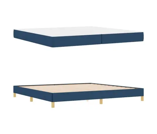 Kiemas Lova Su Čiužiniu Mėlyna 200 X 200 Cm Audinys