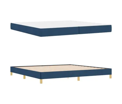 Kiemas Lova Su Čiužiniu Mėlyna 200 X 200 Cm Audinys