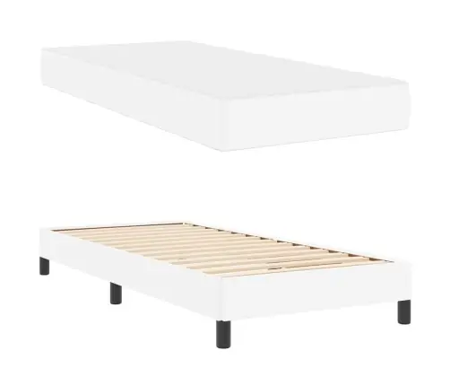 Gulta Tīri Balts 80 X 200 Cm Mākslīgā Āda Vidaxl