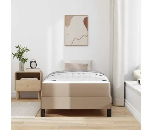 Gulta Ar Matraci Kapučīno 80 X 200 Cm Mākslīgā Āda Vidaxl