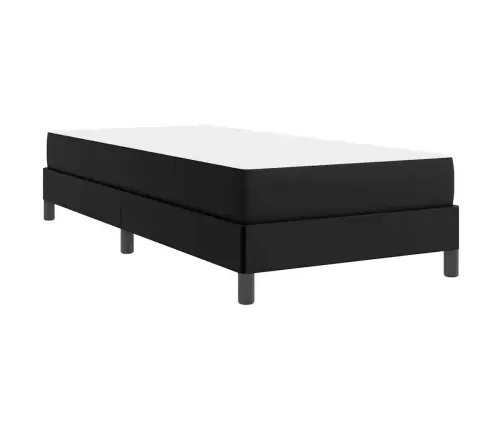 Gulta Ar Matraci Melna 90 X 200 Cm Mākslīgā Āda Vidaxl