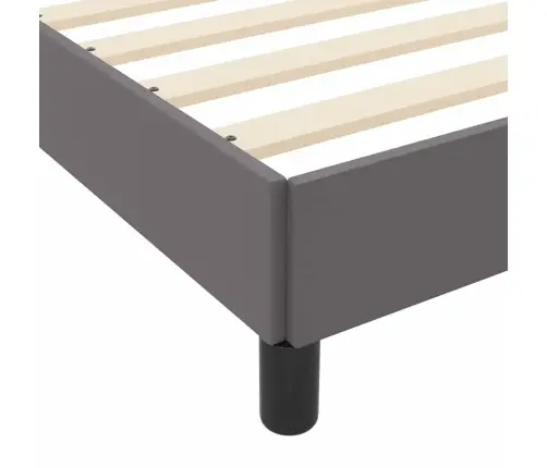 Gulta Ar Matraci Pelēka 90 X 200 Cm Mākslīgā Āda Vidaxl