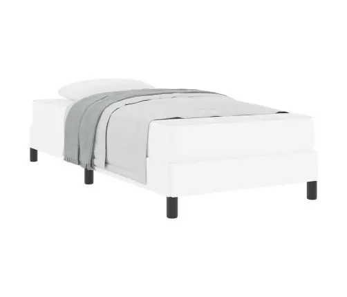 Gulta Ar Matraci Tīri Balts 100 X 200 Cm Mākslīgā Āda Vidaxl