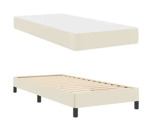 Lovos Rėmas Su Čiužiniu Kreminė 100 X 200 Cm Audinys