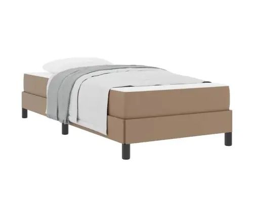 Gulta Ar Matraci Kapučīno 100 X 200 Cm Mākslīgā Āda Vidaxl