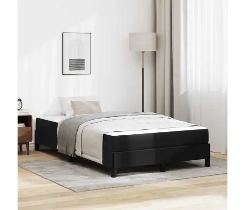 Gulta Ar Matraci Melna 120 X 190 Cm Mākslīgā Āda Vidaxl