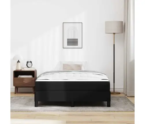 Gulta Ar Matraci Melna 120 X 190 Cm Mākslīgā Āda Vidaxl