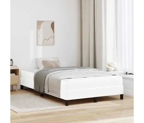 Gulta Ar Matraci Tīri Balts 120 X 190 Cm Mākslīgā Āda Vidaxl