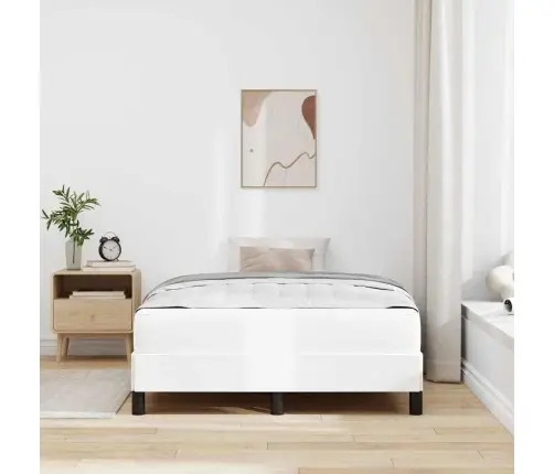 Gulta Ar Matraci Tīri Balts 120 X 190 Cm Mākslīgā Āda Vidaxl