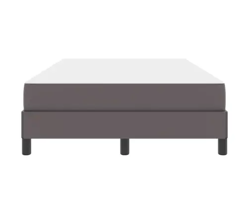 Gulta Ar Matraci Pelēka 120 X 190 Cm Mākslīgā Āda Vidaxl