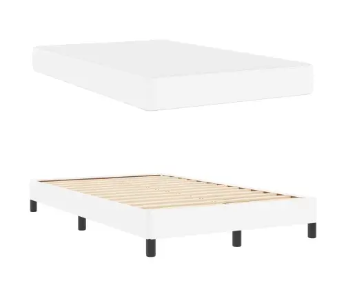 Lovos Rėmas Su Čiužiniu Švari Balta 120 X 200 Cm Audinys