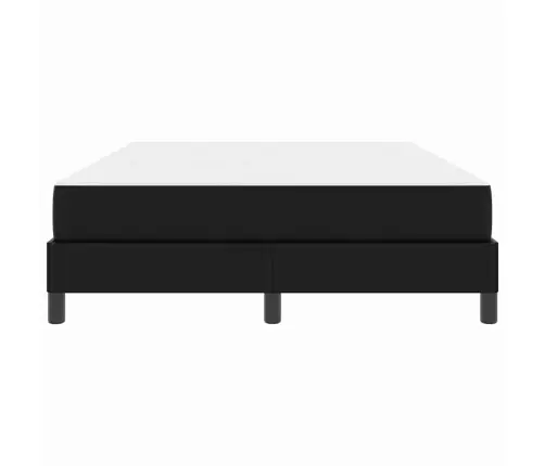 Gulta Ar Matraci Melna 140 X 190 Cm Mākslīgā Āda Vidaxl