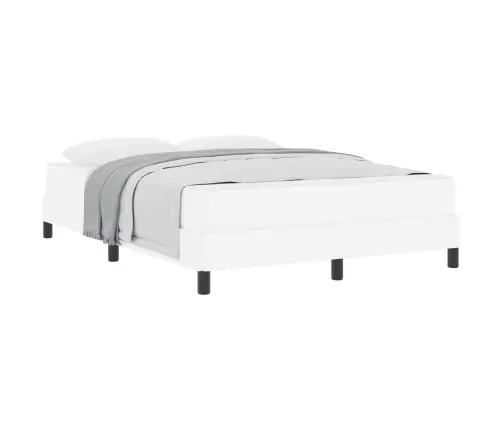 Voodi Raam Madratsiga Puhas Valge 140 X 190 Cm Kangas