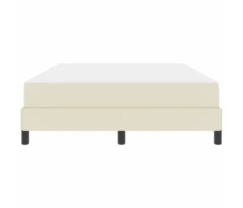 Lova Su Čiužiniu Kreminė 140 X 190 Cm Dirbtinė Oda