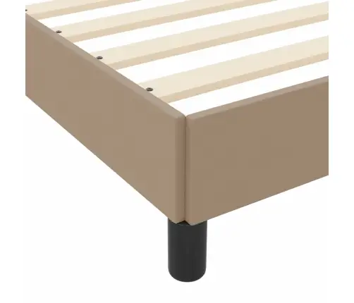 Gulta Ar Matraci Kapučīno 140 X 190 Cm Mākslīgā Āda Vidaxl