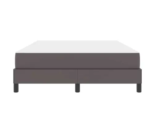 Gulta Ar Matraci Pelēka 140 X 200 Cm Mākslīgā Āda Vidaxl